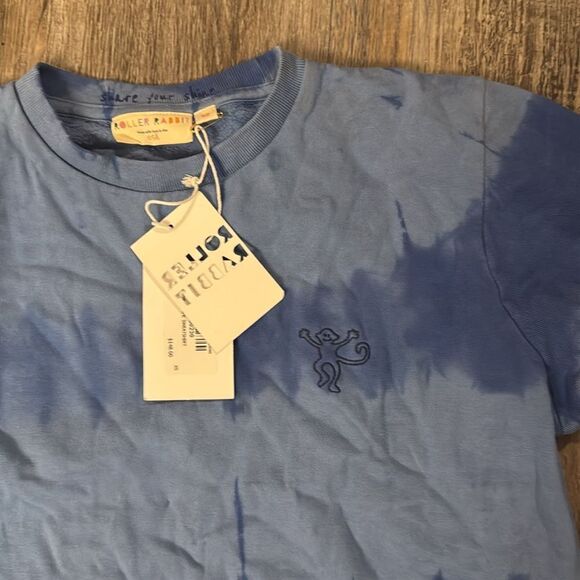 Roller Rabbit Women's the Dye Stripe Crewneck Sweatshirt Blue Size XS NWT - Picture 2 of 3